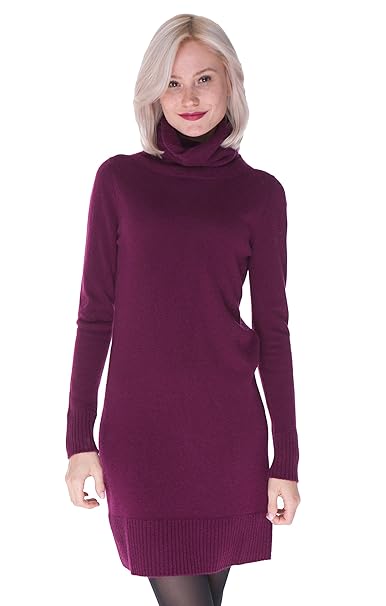 purple turtleneck dress