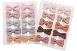FANCY CLOUDS Baby Hair Clips with Baby Girl Bows,20pc Boutique Handmade Fully Lined Hair Barrettes Hair Accessories for All Age Girls Toddlers Infants