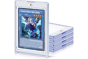 HOMTHY 5 ct Magnetic Card Holders for Trading Cards, 35 pt Hard Cards Sleeves Case fit for MTG Cards, Standard Cards, Sports Cards, Baseball Cards Toploaders