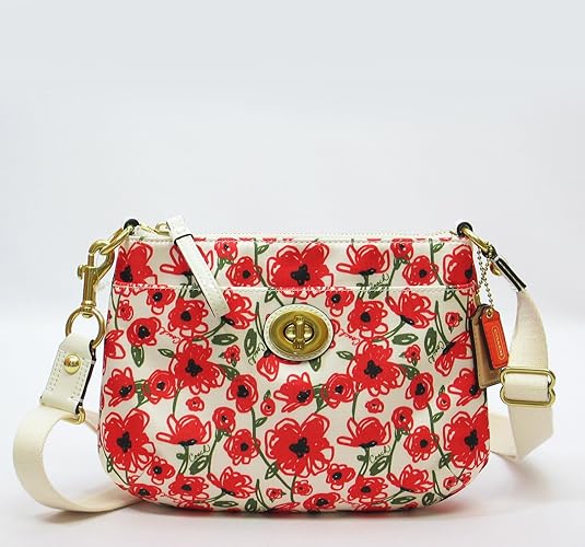 Coach Poppy Flower Swingpack Crossbody 48940 Multi Handbags