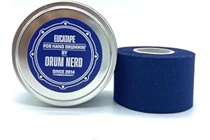 Eucatape Eucalyptus Infused Hand Drumming Tape - Protects Hands from Blisters Cuts Dry Skin, Better than Drum Gloves for Drum Sets Sticks Percussion (2 Pack, Navy)