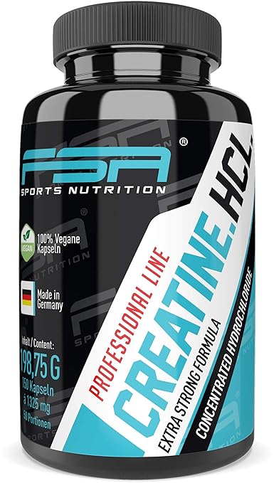 Creatin HCL hochdosiert 150 Kapseln á 1.000 mg Kreatin Hydrochlorid der deutschen Profisport Marke FSA Nutrition | Vegan | fü