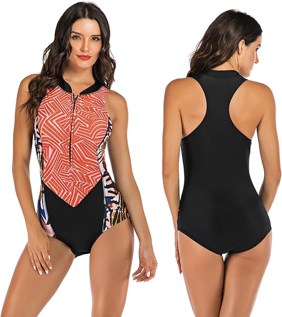 Amazon Haimeilaike レディース ワンピース ラッシュガード スイムウェア Uv保護 サーフィン 水着 Us サイズ Large カラー オレンジ ワンピース 通販