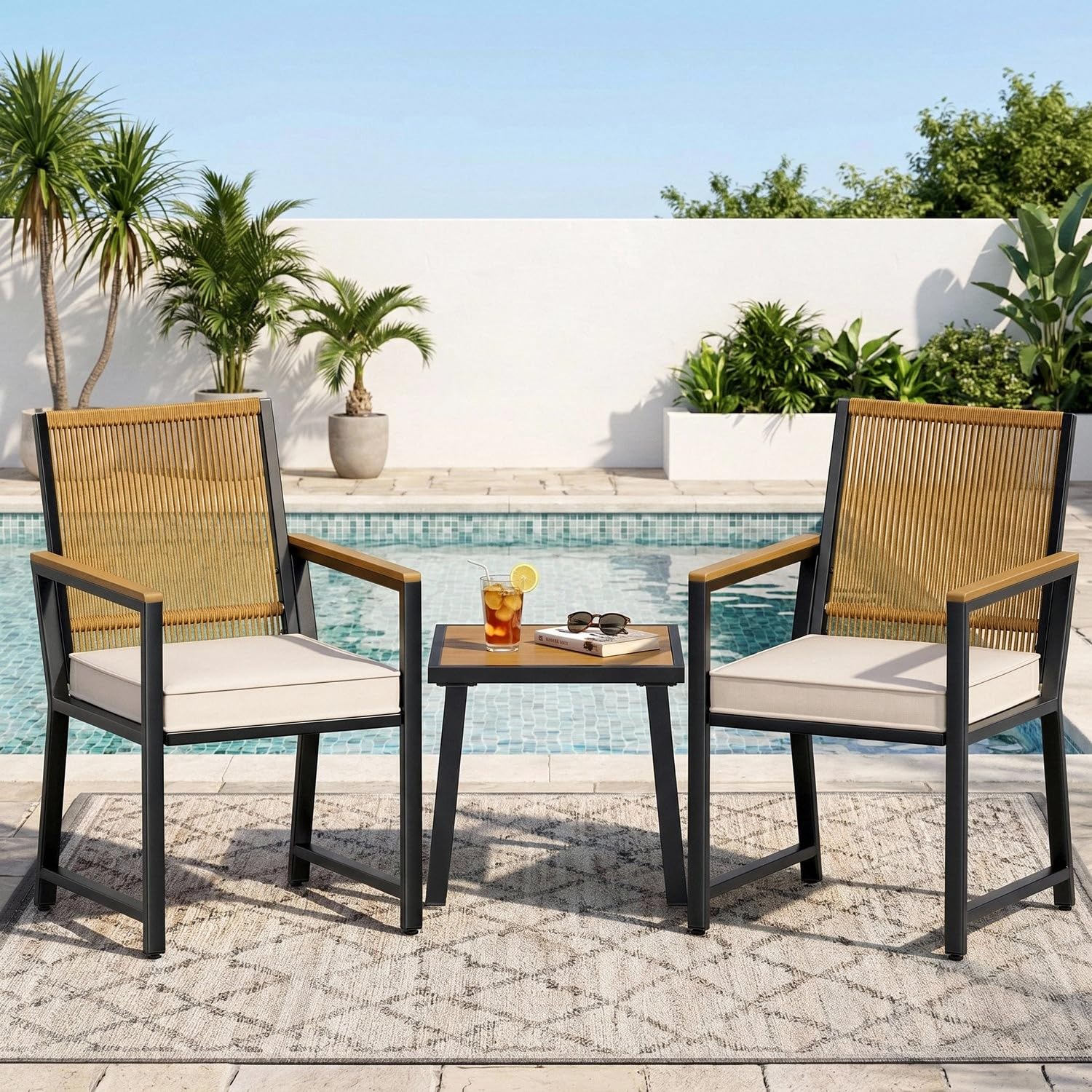 Clevich 3 Pieces Bistro Set, G...