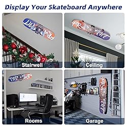 YIBEICO Skateboard Decks Wall Mount 360° Rotating