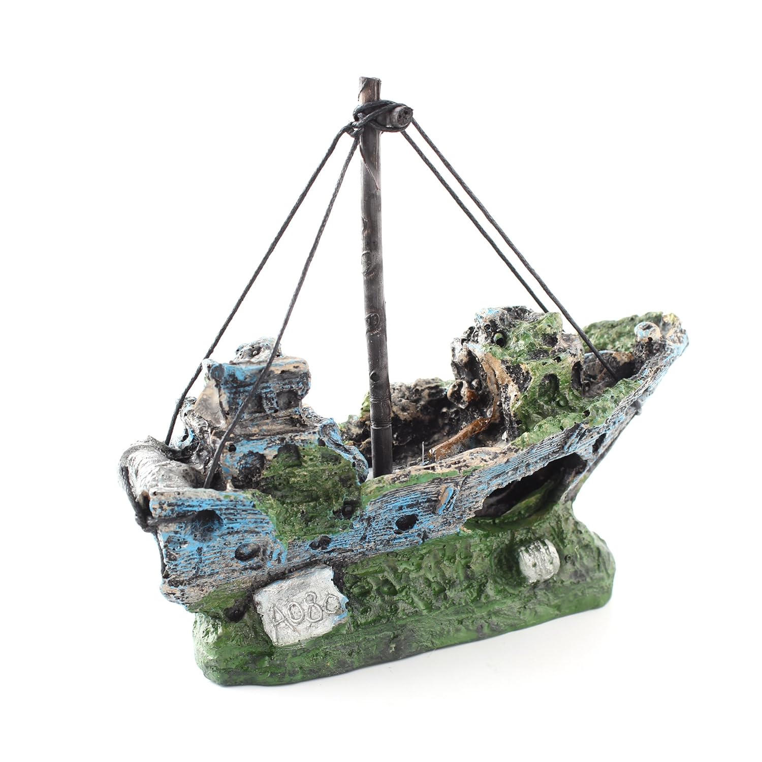Fish Tank Cave Decorations Destroyer Boat, Aquarium Ornament Wreck Sunk Ship Amazon.co.uk Pet