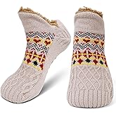 CaiDieNu Fuzzy Slipper Socks for Men Women with Grippers, House Slippers Winter Cozy Warm Thick Non-Slip Fuzzy Thermal Socks