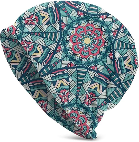 Strickmütze Grüne ethnische Muster Schädelkappe Skifahren ...