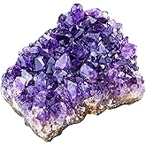 Top Plaza Natural Amethyst Geode Cave Healing Crystal Stones Rock Cluster Druzy Witchcraft Raw Amethyst Gemstone Specimen (0.