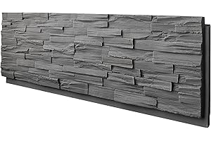ROOMTEC 1-Pack Faux Stone Wall Covering Panels for Interior and Exterior Decor, PU Stone Veneer Exterior, Exterior Siding Panels for DIY Home Improvement Projects, 45.67" x 12.99"