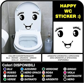Adesivo Toilette Simpatico Smile Adesivo Per Bagno Water Con Sorriso Simpatico E Divertente Nero Amazon It Auto E Moto