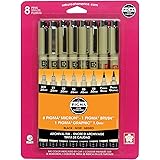 Sakura Pigma 30067 Micron Blister Card Ink Pen Set, Black, 8/Set