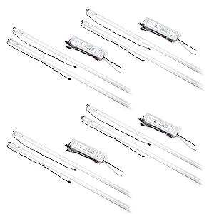 Hyperikon Magnetic Mount 4 Foot LED Tube, 240 Watt Replacement (36W), Panel Light Retrofit Kit, 5000K, 1 Driver 2 Tubes Per Kit, UL, DLC, 4 Pack