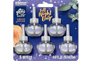 SC JOHNSON Glade PlugIns Refills Air Freshener, Scented and Essential Oils for Home and Bathroom, Fall Night Long, 3.35 Fl Oz, 5 Count