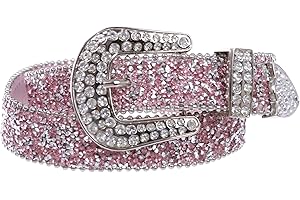 beltiscool Kids 1 1/8" (28 mm) Western Cowgirl Rhinestone Sparkling Mesh Belt