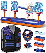 Lehoo Castle Nerf Target Electronic Target Set 60 Darts Vest Mask Goggle view 1