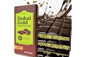 NUTSBALL DUBAI GOLD Next Level DARK | Luxury Kunafa Pistachio Chocolate Bar 4.6oz | Gourmet Kataifi Dessert with Belgian Dark Chocolate, Pistachios & Manuka Honey | Freshly Made in California