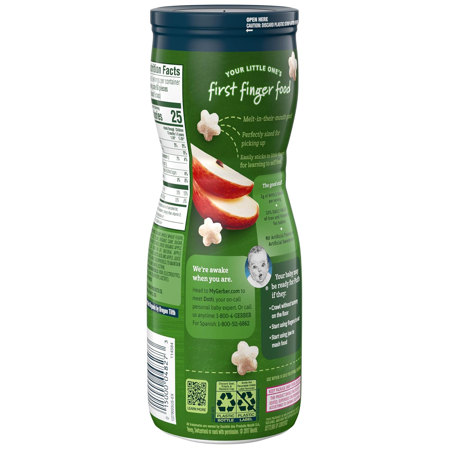 gerber organic puffs apple