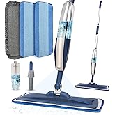 Wet Spray Mop for Floor Cleaning with 14 oz Bottle &amp; 3 Microfiber Pads | Refillable bottle, washable pads, dry/wet use for home or commercial cleaning on hardwood, laminate, wood &amp; ceramic floors