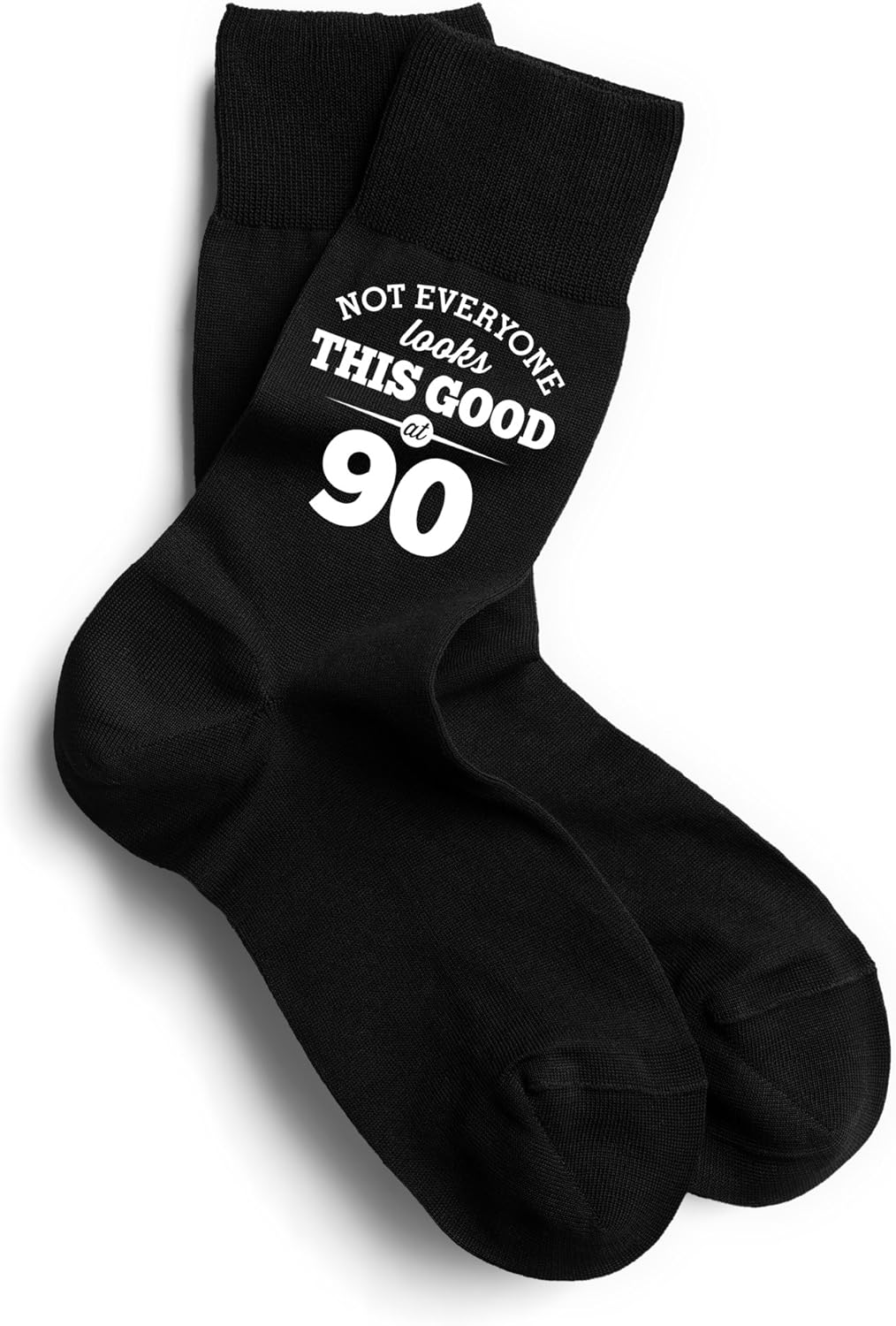 D Design Invent Print! 90th Birthday Gift Socks Men's Funny Present Keepsake for 90 Size 6-11 Black - Image 3