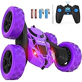 Hamdol Remote Control Car for Kids, 360° Spinning RC Stunt Car with Lights, 4WD Electric Off-Road Vehicle, 2.4GHz Rechargeable Toy Cars for Boys Girls Age 6 7 8 9 10 11 12, Birthday