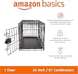 Amazon Basics Small Metal Dog Crate with Tray 61 cm Foldable Black view 2