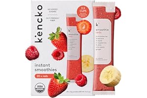 kencko Reds Smoothie Mix Packets - 20 Instant Breakfast Smoothies Made of Nature��s Original Superfoods - Strawberry, Banana, 