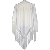 La Senorita Spanish Flamenco Dance Shawl white