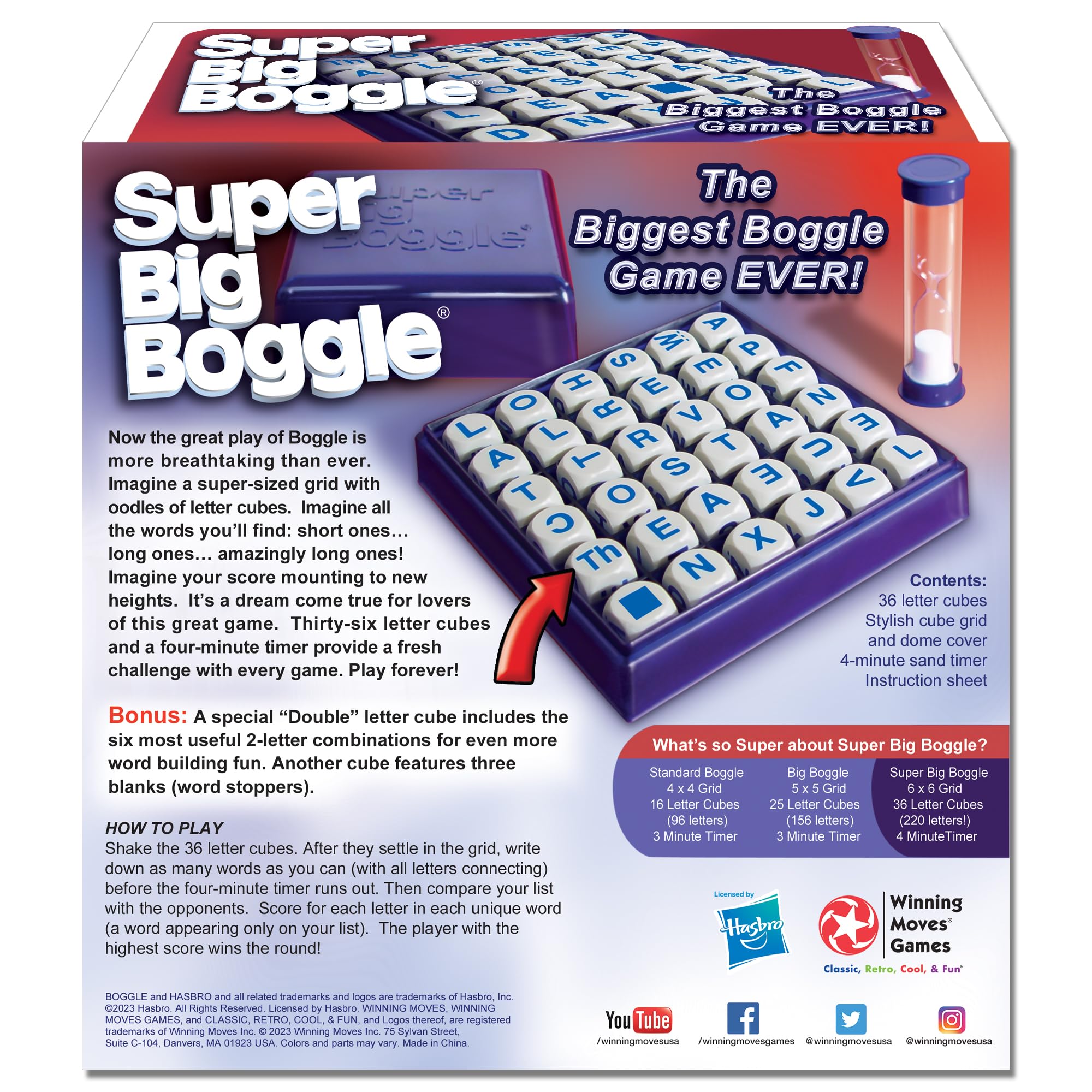 Mua Winning Moves Super Big Boggle with 6x6 Grid and 36 Letter Cubes ...