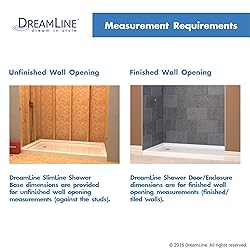 DreamLine SlimLine 36 in. D x 60 in. W x 2 3/4