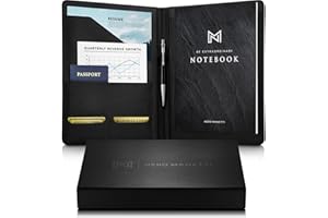 NERO MANETTI- Leather Portfolio Folder - Business PU Leather Portfolio Notepad Holder for Resumes, Legal Pad Portfolio Executive Binder, Professional Padfolio Notebook for Women/Men
