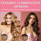 GOO GOO Tape In Hair Extensions 16in 25g 10pcs 17/22/60 Ash Blonde Ombre view 2