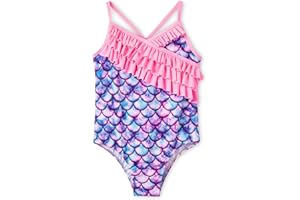 Dvenki Girls Mermaid Floral Swimsuit Bathing Suit Size 2T-10 Toddler, Little & Big Kids