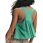 Lauweion Women's High Neck Racer Back Tank Tops Loose Fit Athletic Workout Mesh Back Sleeveless Cotton Crop Tops