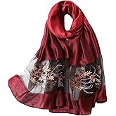 WINCESS.YU Silk Scarf for Women Lightweight Shawls and Wraps for Weddings Fashion Pashmina Shawl Embroidered Scarves