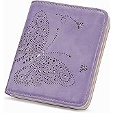 KITEVIUN Small RFID Wallet Women Ultra Thin Slim Womens Wallet Mini Compact Bifold Pocket Ladies Wallets for Women LIGHT-PURPLE