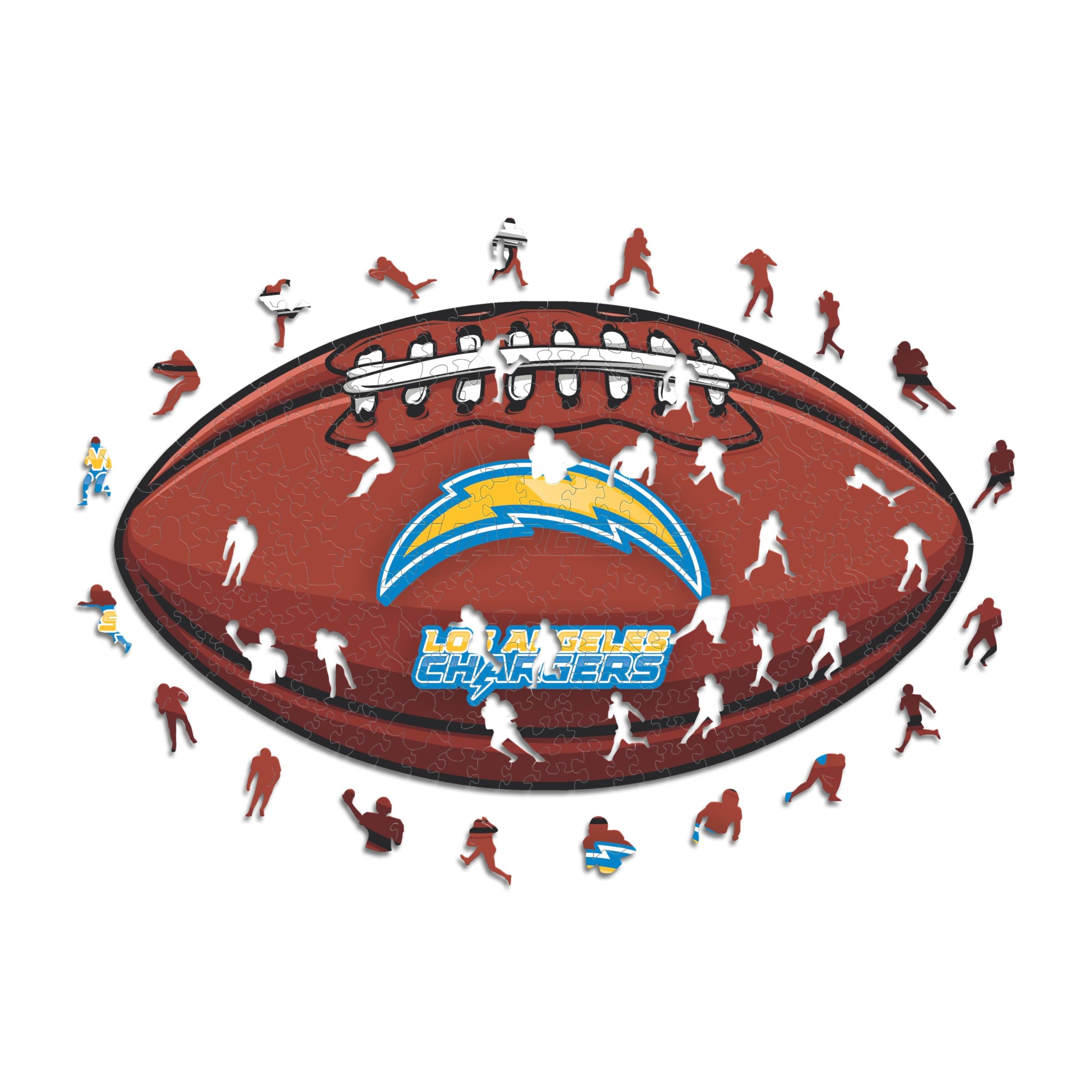 Iconic Puzzles, Los Angeles Chargers Crest, 100% eco-sustainable wooden puzzle with official license NFL, size S, 150 pieces