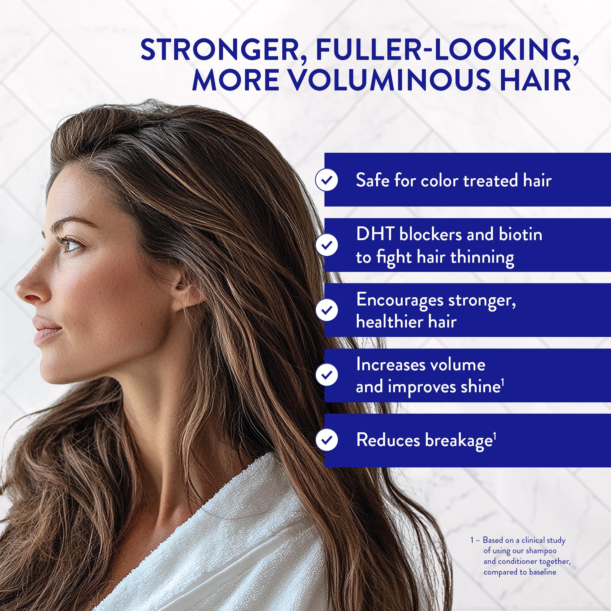 Routine Wellness Anti-Thinning Shampoo and Conditioner Set for Thinning Hair - Biotin DHT Blocker Women & Men - Color Safe Shampoo for Hair Loss & Healthier Hair - Rose Hips (Pack of 2)
