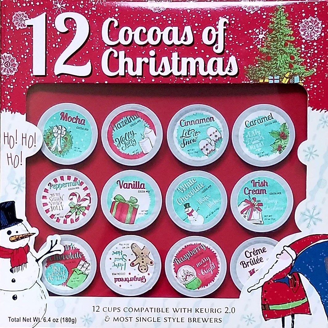 12 Cocoas of Christmas - 12 K Cups - Premium Holiday Cocoa - Gift Set