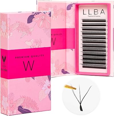 LLBA W Eyelash Extensions 3D D Curl 0.07mm 10mm Fluffy Volume Handmade