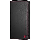 TORRO Premium Leather Family Travel Wallet, RFID Blocking Travel Organizer, Family Passport Holder for 4 Passports, Travel Documents and Cards (Black)