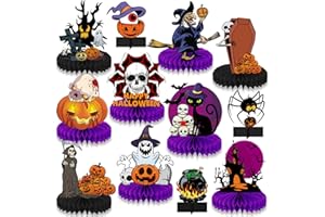 MAOYUES 12pcs Halloween Decorations Honeycomb Centerpieces，purple Bloody Halloween Centerpieces ，Tables Toppers Party Decorations Supplies, Halloween Table Centerpieces for Halloween Party Decorations