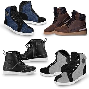 Hive Moto Motorcycle Sneakers Reinforced Motocross Racing Short Boots for Men's Touring Laces Shoes Non-Slip Protective Rubbe