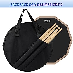 Drum Practice Pad, 12-Inch Silent Drum Pad Set with