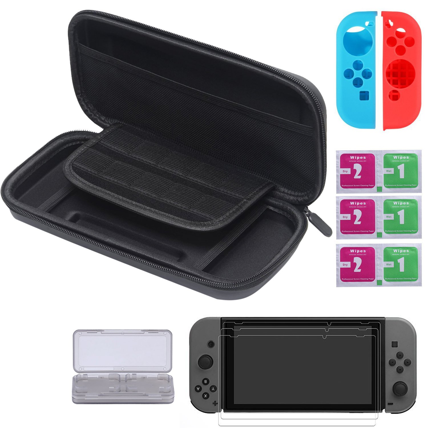 Diyife [13 en 1] Pochette de Transport pour Nintendo Switch avec 3