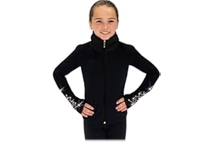 ChloeNoel JS883P Contract Elite Polartec Spiral Fleece Figure Skating Jacket with Crystals