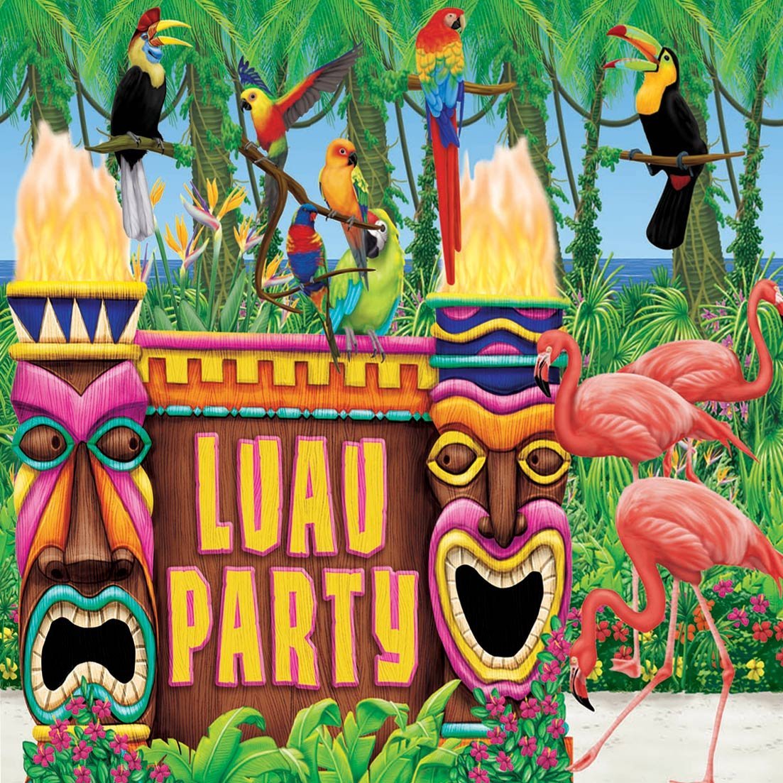 Amscan Giant Luau Party Decorating Kit-6pcs, Multicolor, 453.59