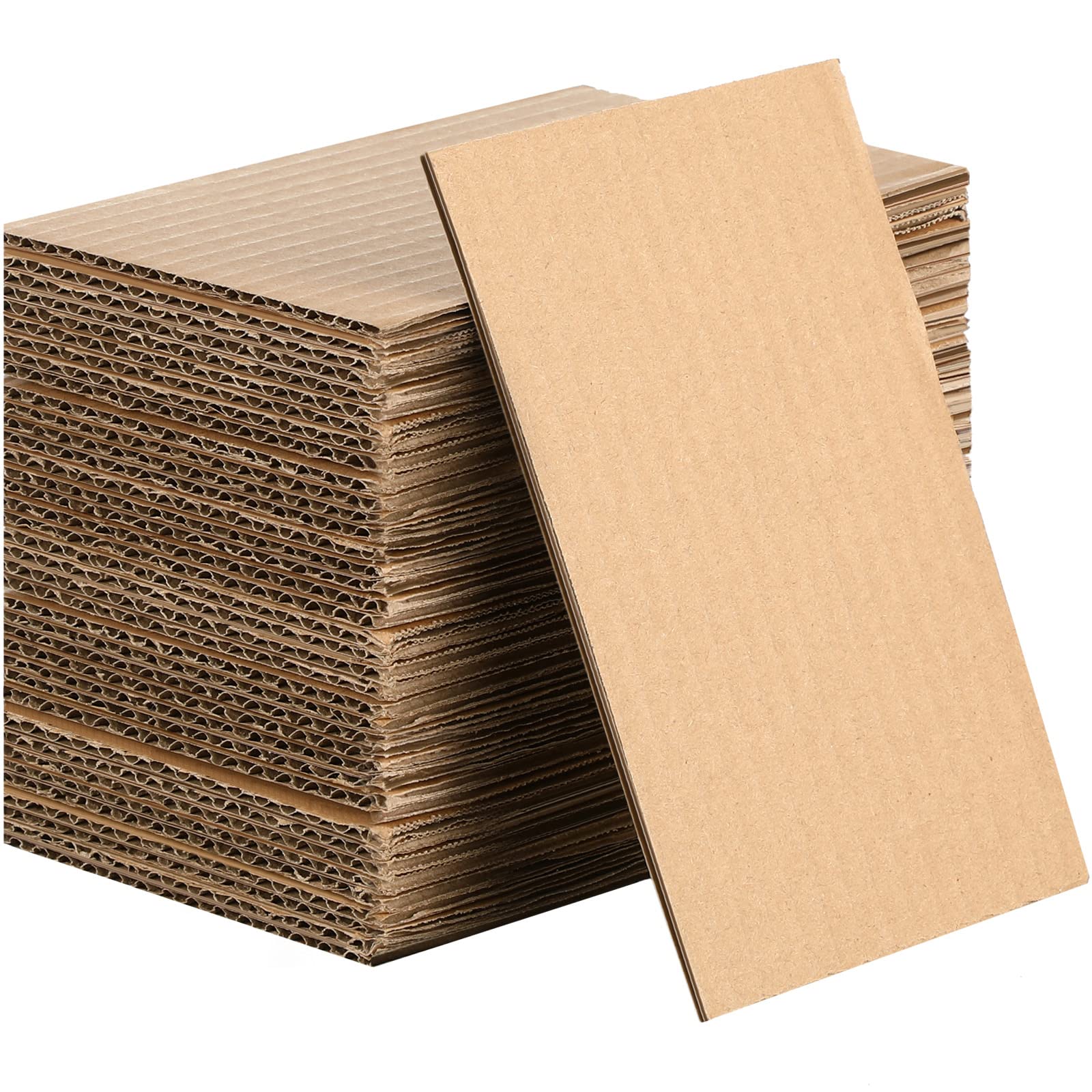 Corrugated Flat Cardboard Inserts Sheets Squares Separators for Art Projects DIY Crafts Supplies, Brown, 50 Pack (4 x 6 Inch)