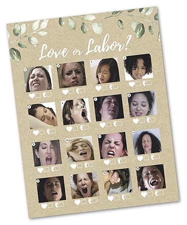 Amazon Com 30 Love Or Labor Game Cards Baby Shower Or Gender