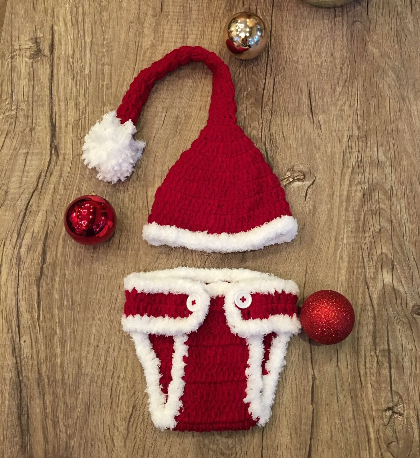 Santa, Newborn Baby Girl/Boy Crochet Knit Costume Photo Photography Prop Hats Outfits